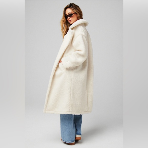 Fabletics Jackets & Blazers - New - Teddy Long Coat in Bone